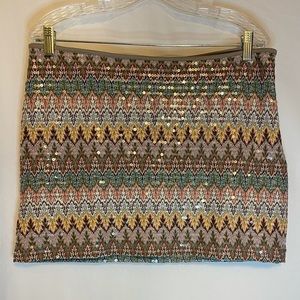 Express sequin mini skirt, size medium